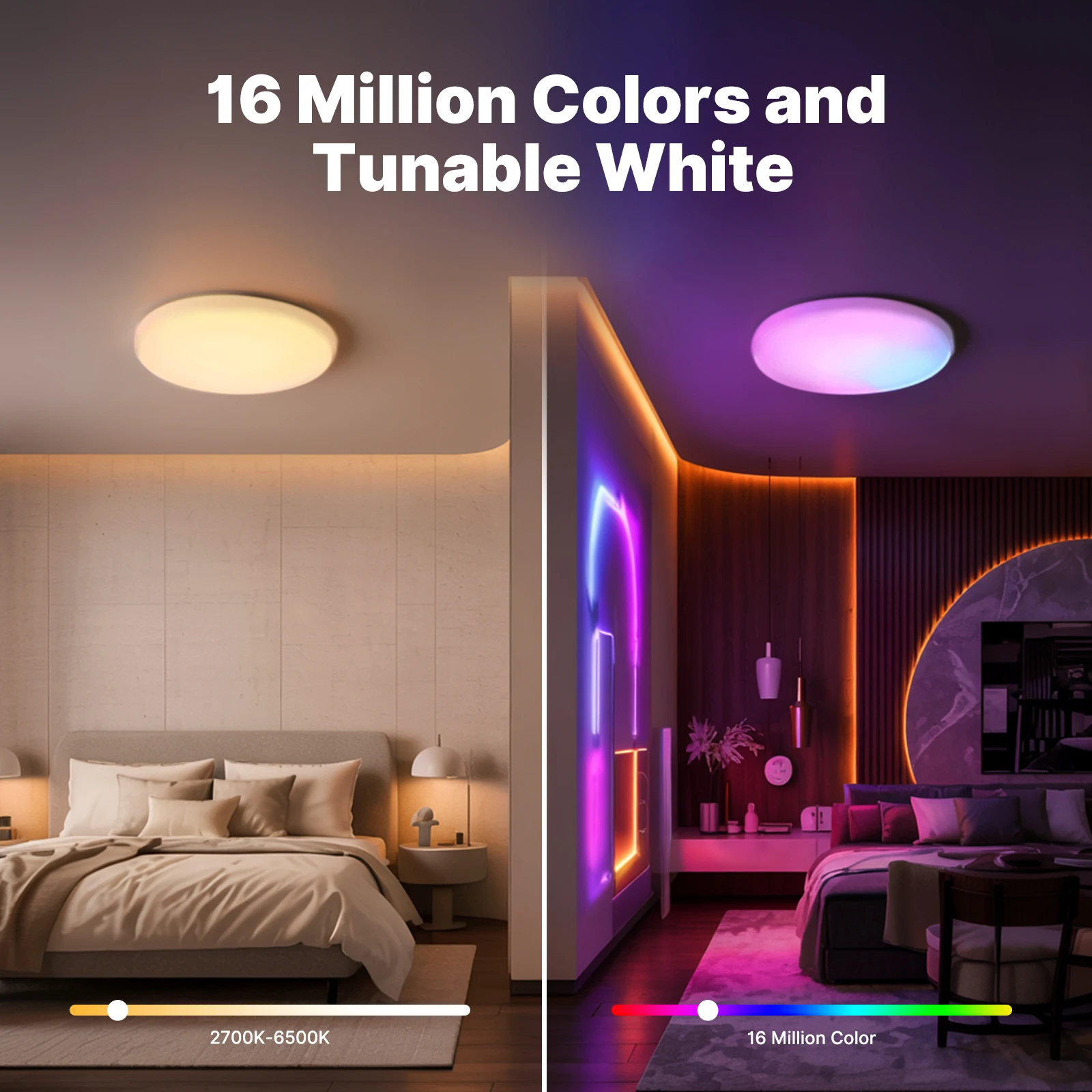 MOES Tuya Zigbee 스마트 천장 LED 조명 주변 조명 색온도 조절 가능 RGB 디밍 앱 음성 제어 Alexa GoogleHome과 호환 가능