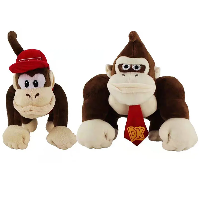 1pc 25cm Monkey Donkey Kings Kong Diddy Plush Toy Soft Stuffed Plush Doll Toys Super Mari Little King Kong Orangutan Plush Dolls bed frame grey solid wood 180x200 cm 6ft super king size