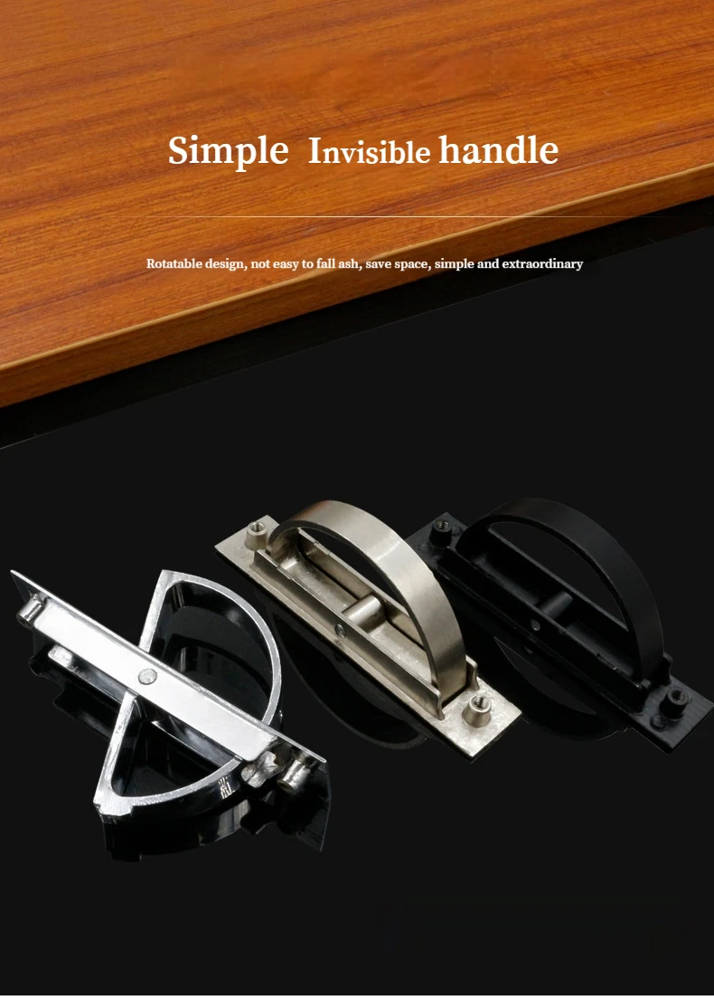 Description Picture 2 of itemTatami Hidden Embedded Handles Zinc Alloy Door Pull Cover Floor Drawer Cabinet Handle Dark Recessed Knobs Furniture Hardware
