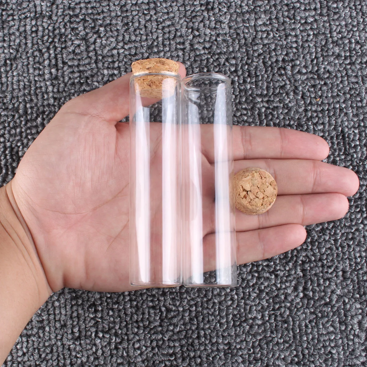 5 Pieces 40ml Test Tubes with Cork Stopper 25*100mm Glass Tubes Terrarium Spice Jars Bottles Vials for Craft Lab Accessory DIY
