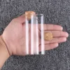 5 Pieces 40ml Test Tubes with Cork Stopper 25*100mm Glass Tubes Terrarium Spice Jars Bottles Vials for Craft Lab Accessory DIY 4