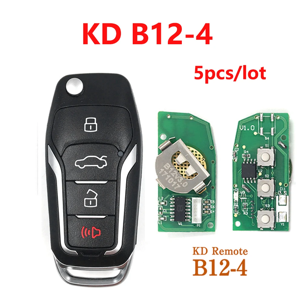 

5pcs/lot KEYDIY B series B12-4 4 button universal KD remote control for KD200 KD900 KD900+ URG200 KD-X2 mini KD for F ord