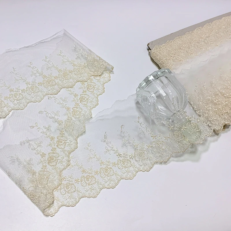 

30Yds Embroidery Lace Fabrics DIY Bra Sewing Crafts 11cm Wide Lace Trim for Sofa Underwear