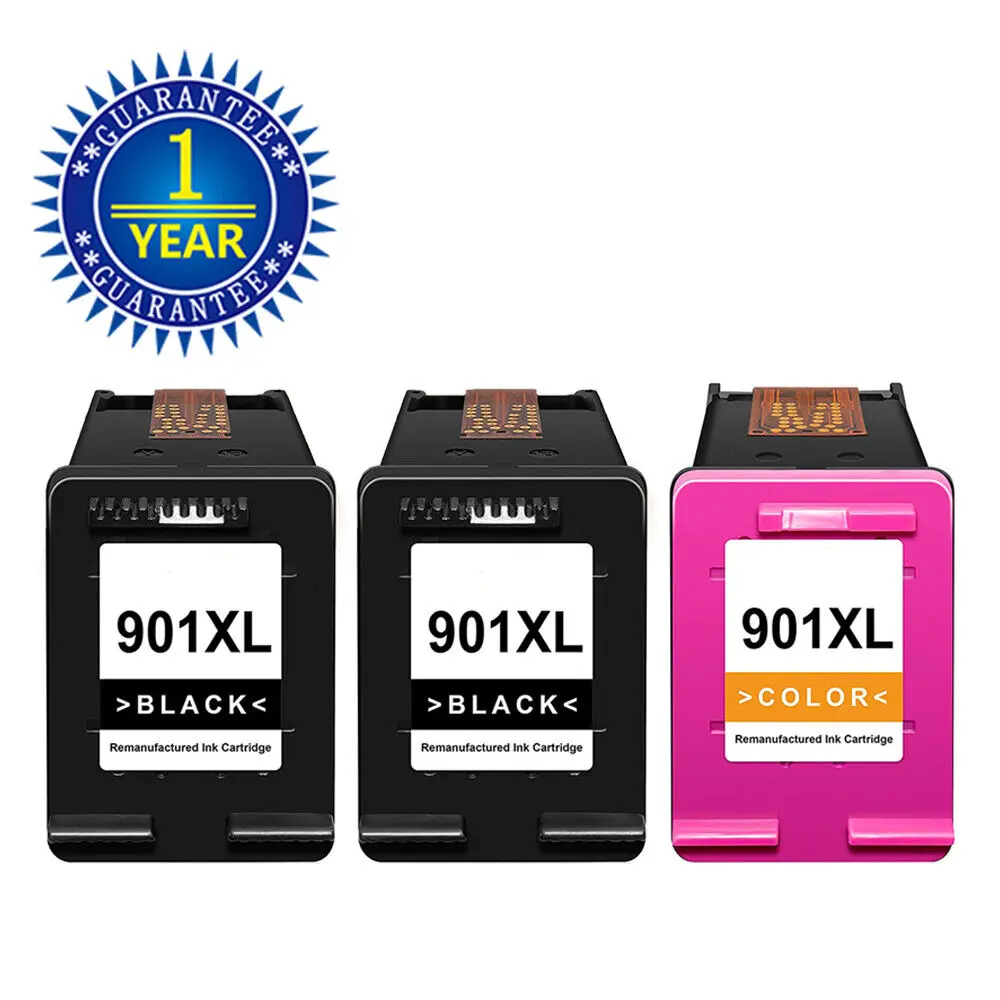 цена 3PK 901XL Black Tri-Color Ink Cartridge for HP Officejet J4580 J4624 J4660 J4680