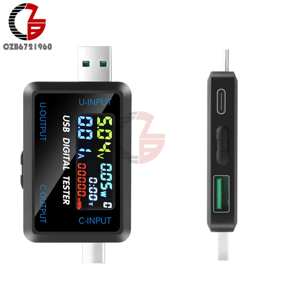 USB 테스터 디지털 전압계 전류계 감지기, 전원 계량기 모니터 충전기 표시기, 전압 전류 용량 테스터, DC4.5 ~ 36V