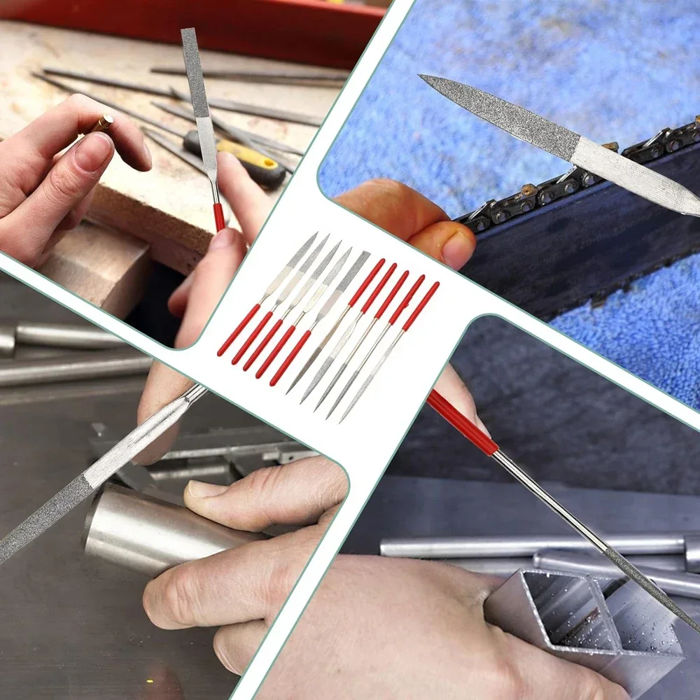 Needle File Set 10Pcs For Stone Glass Metal Carving Craft Hand Tools
