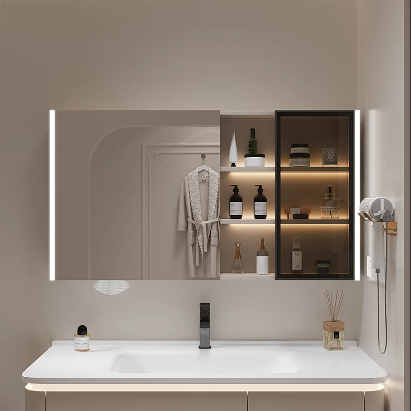 Armadietti A Specchio Montati A Parete Luci Display Soggiorno Armadi Angolari Compatti Vanity Specchio Mobili Portagioie
