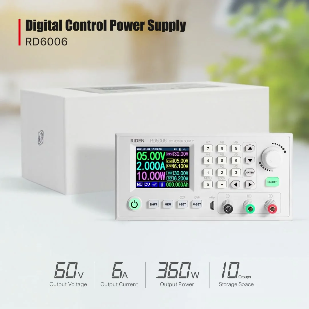 RD RIDEN RD6006W USB WiFi 安定化電源　60V 6A Riden rd6006 rd6006w usb wifi dc電圧電流ベンチパワーサプライ