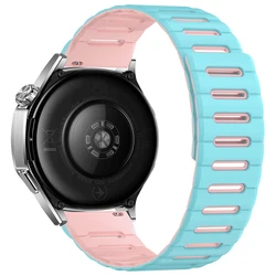 Premium 22mm Silicone Sport Watchband Replacement Strap - Universal Fit Bracelet - 22MM (Sky Blue - Pink)