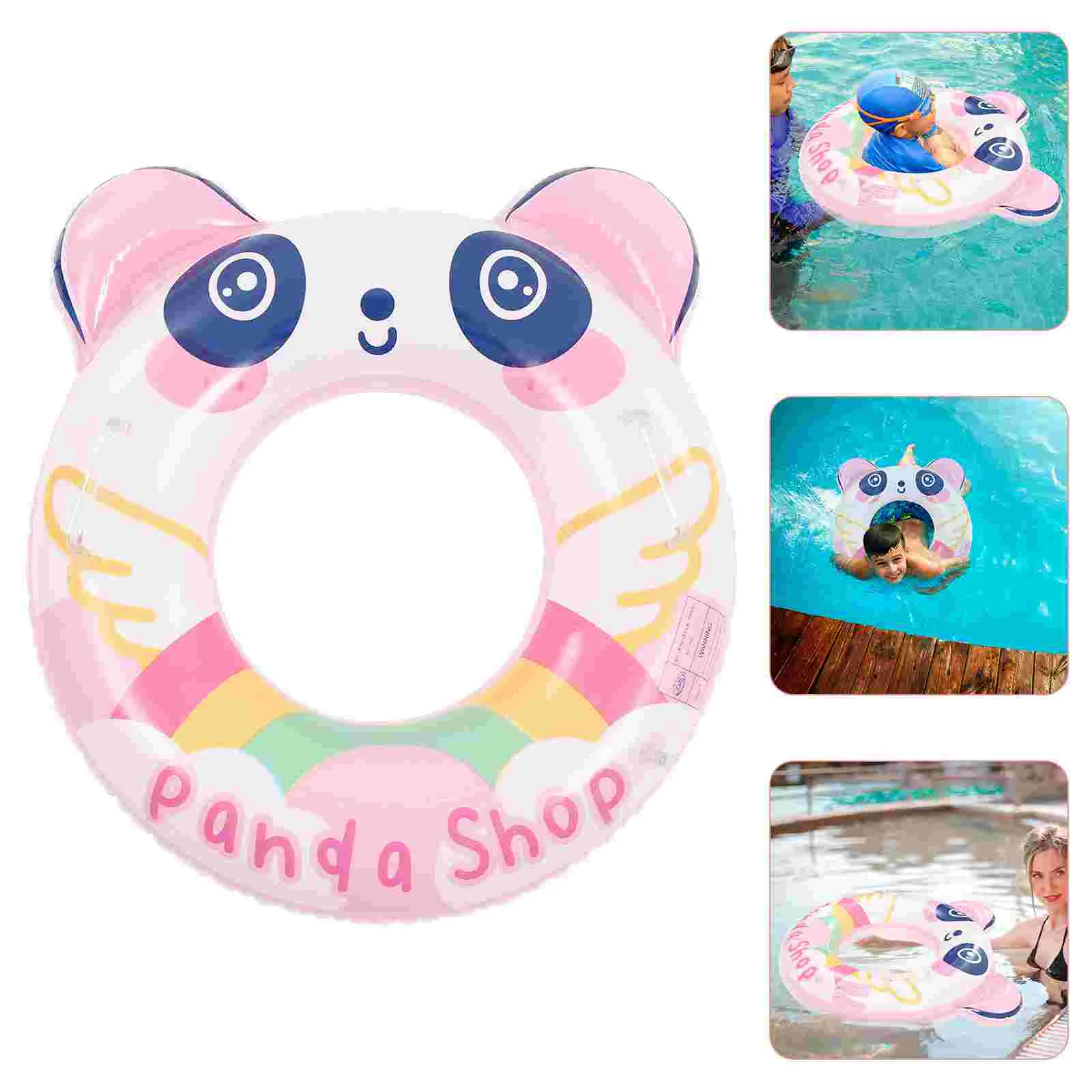 

Panda Swimming Ring Inflatable Tube with Handle Pool for Baby Donut Float Funny Floats Adults Stripe Toy