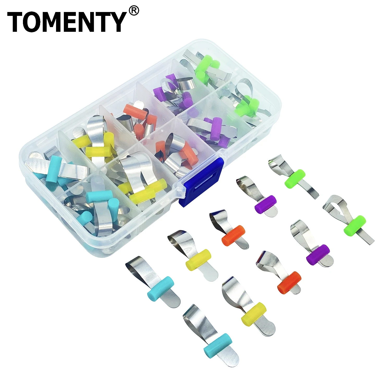 

TOMENTY 50Pcs Dental Forming Sheet Orthodontic Sectional Contoured Metal Matrices Bands Polyester Lab Matrix Dentist Materials