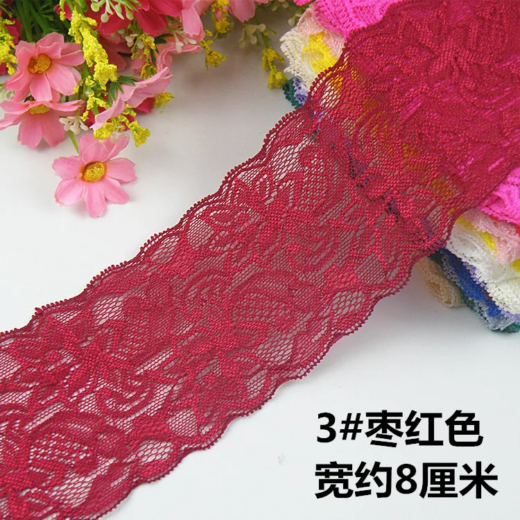 2Meters/Lot 8cm Elastic Stretchy Lace Trim for DIY Wedding Dress