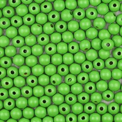 Vibrant Round Wooden Spacer Beads for DIY Jewelry and Accessories (Light Green)