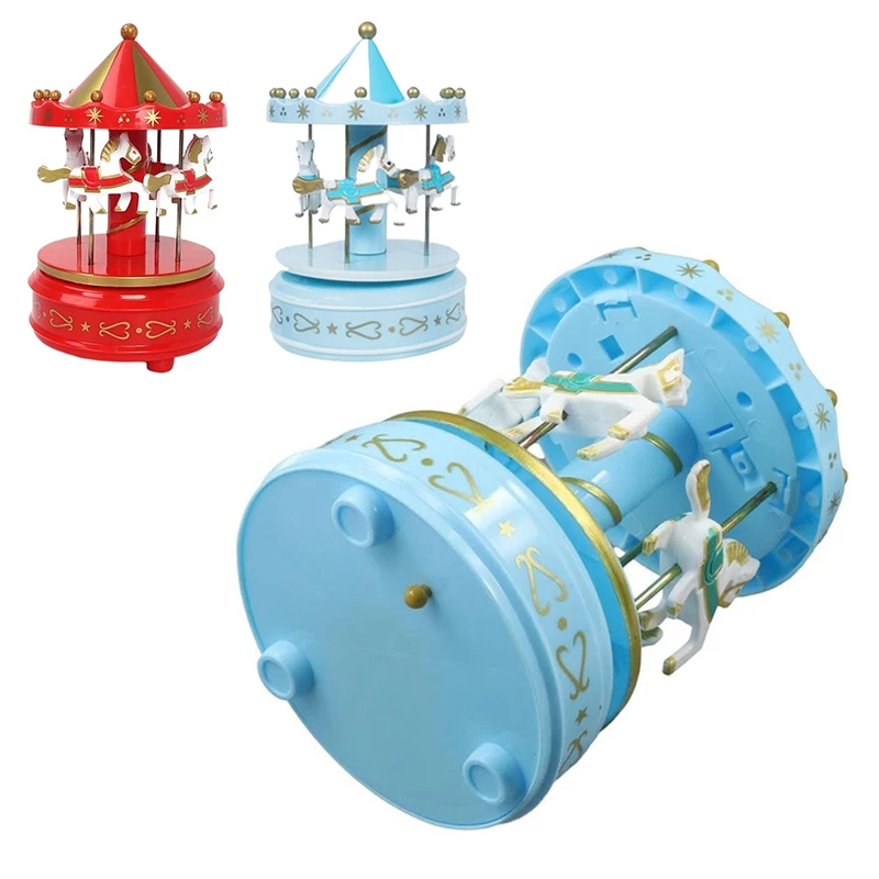 1Pc Carousel Music Box-Classic Wind-Up Mechanism With Enchanting Melodies, Perfect For Collectors And Gift-Giving