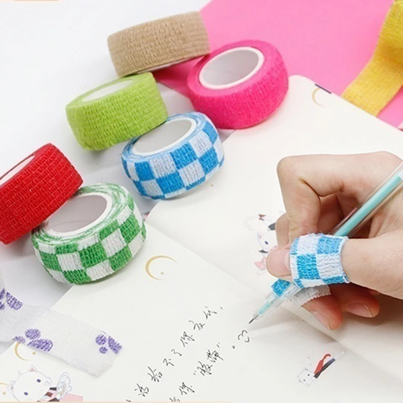 5pcs/lot 2.5cmx4.5m Finger Wound Healing Strips Bandages Protector Colorful Patterned Sports Tape for Children Health Care Tools