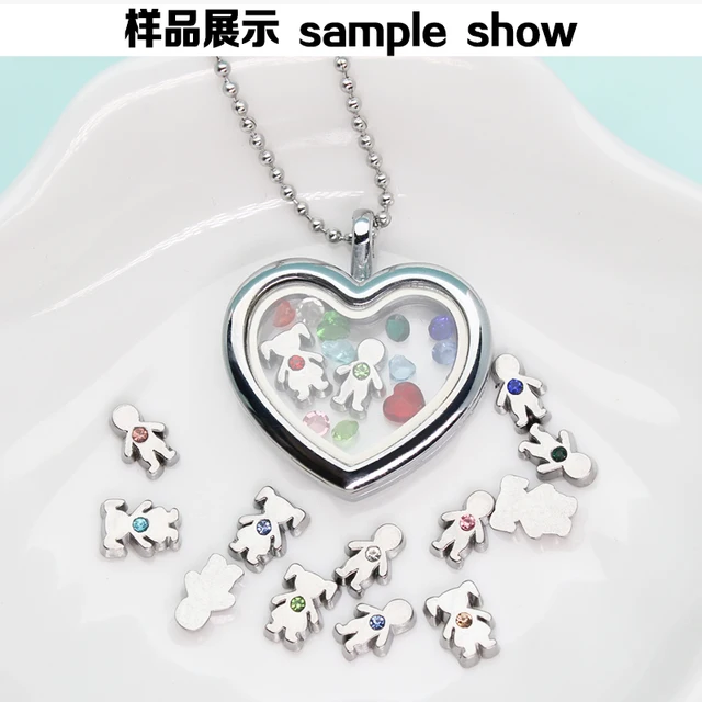50pcs/lot Mix Styles Random Metal Flower Heart Floating Charms Making  Floating Memory Glass Locket Pendant Jewelry Wholesale - Charms - AliExpress