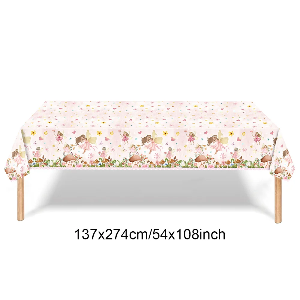 Pink Butterfly & Flower Fairy Disposable Party Tableware Set - Plates, Cups, and Napkins