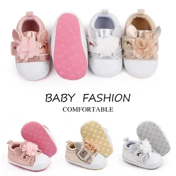 Infantile Del Bambino Del Bambino Delle Ragazze Dei Ragazzi Scarpe Per Il Neonato Suola Morbida Tela Solido Calzature Culla Mocassini Lettera Stampa Scarpe Antiscivolo 1