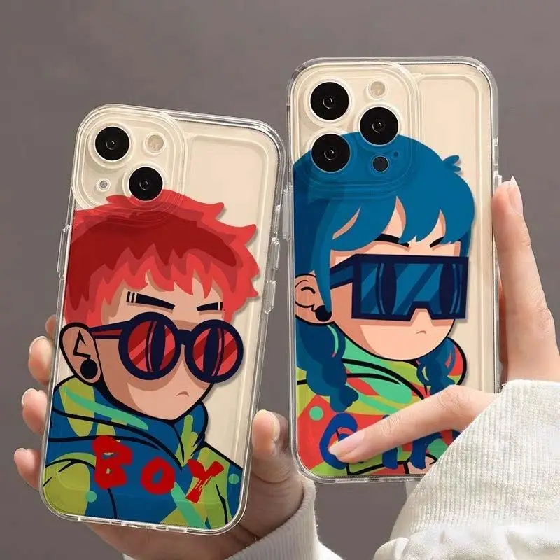 Punk Couple Angel Design Phone Case - Stylish and Protective