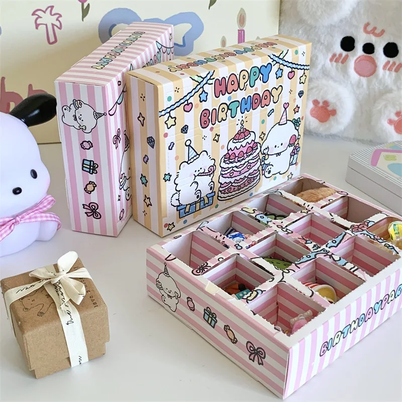 10Pcs birthday present Box DIY Advent Surprise Empty Treat Boxes Favor Candy Biscuit Party Paper Packaging Case Gift