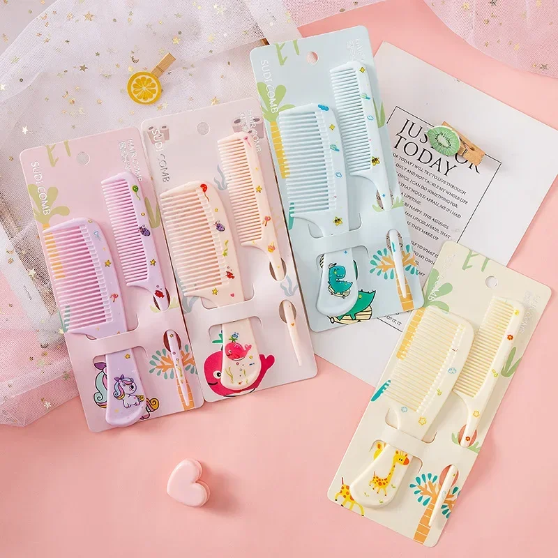 Hair Comb Hair Comb Set Hair Brush Comb 2pcs Kids Hairdressing Comb Anti-static Pointed Tail Combs for Girls Children Strawberry Fruit Women Hair Comb Styling Tool