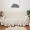 Ruffled Cotton Linen Sofa Cover Blanket Sofa Towel for Living Room Furniture Decor Tapestry Couch Cover for Sofas 2