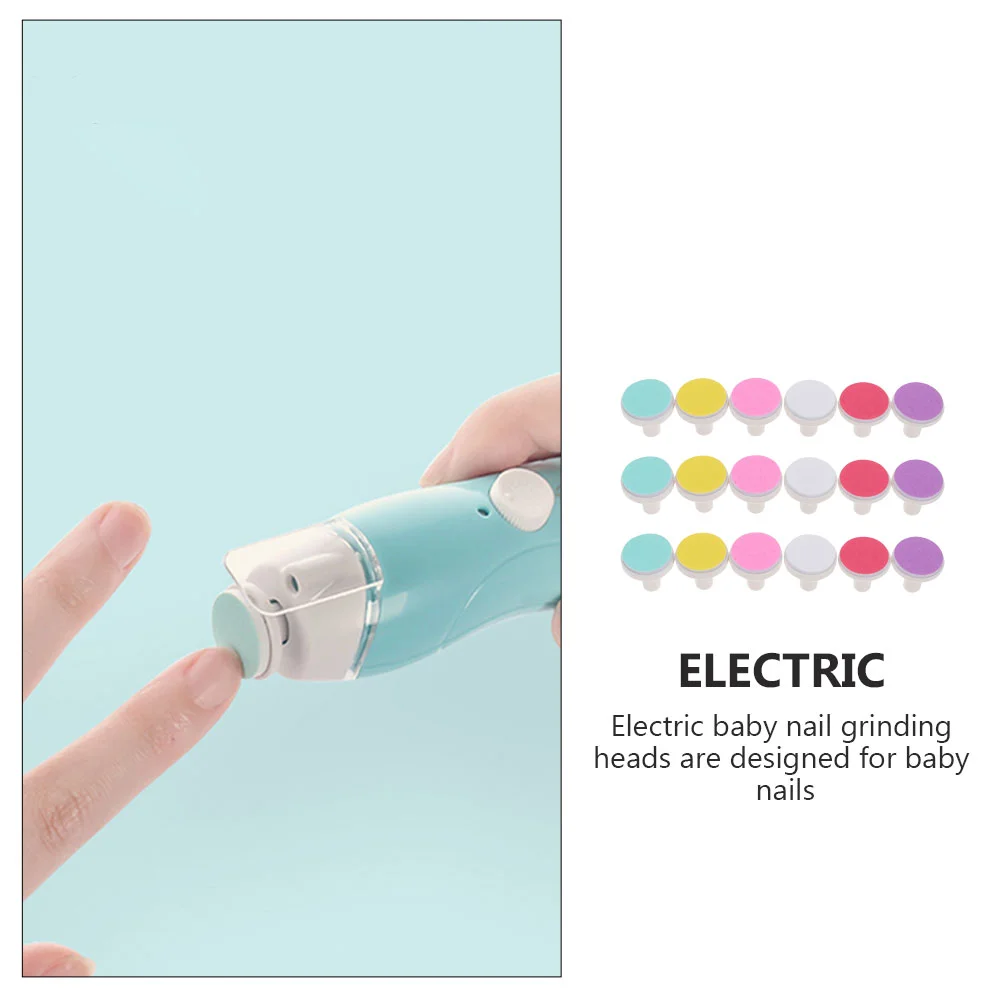 Nail Care Kit Nail Trimmer Nail Grinder 18 Pcs Electric Nail File Baby Grinding Care Infant Supply Accessories Newborn Replacement Sandpaper Trimmer Tool Utensils