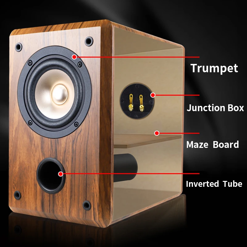 Fever Bookshelf Speaker Home KTV Passive DIY Hifi Speaker 4 Inch Full Frequency Professional BedRoom Desktop Wood Audio