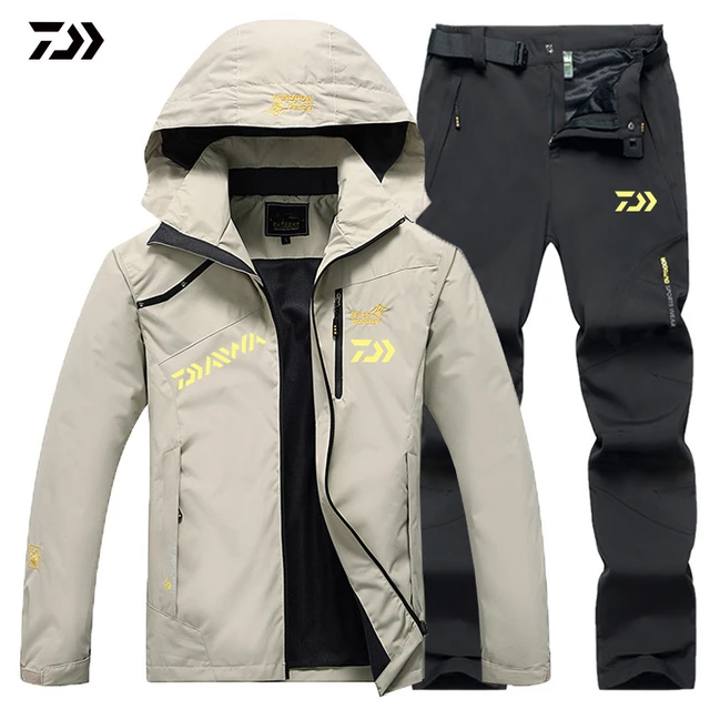 2023 Winter Waterproof Fishing Clothing Set Men Windbreaker