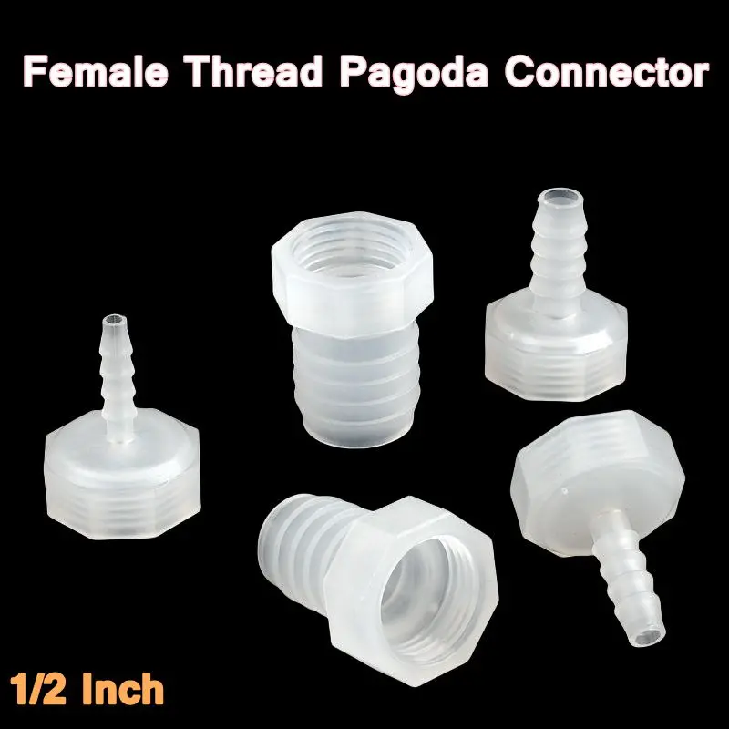 

5~10PCS Female Thread 1/2 Inch To 4~20mm PP Pagoda Connector Aquarium Tank Air Pump Adapter Garden Irrigation Pipe Hose Joint