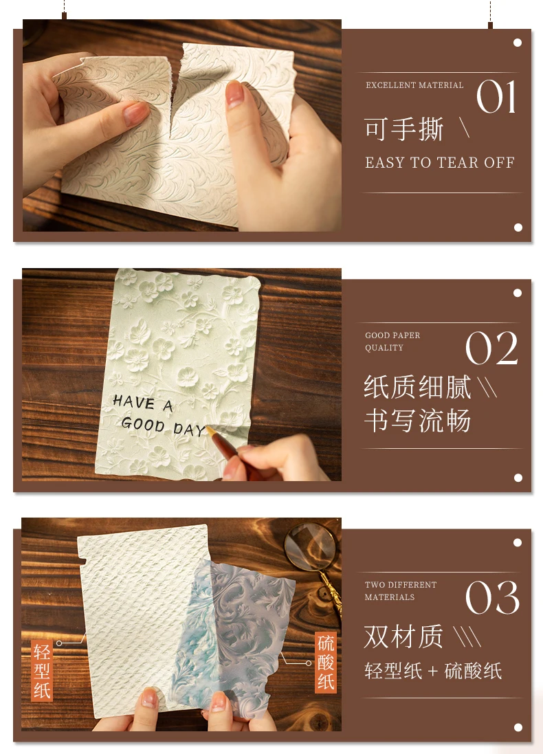 20 teile/paket Vintage Textur Reliefs Papier DIY Scrapbooking Collage Materialien Dekor Junk Journal Ästhetik Hintergrund papier – Detail 7