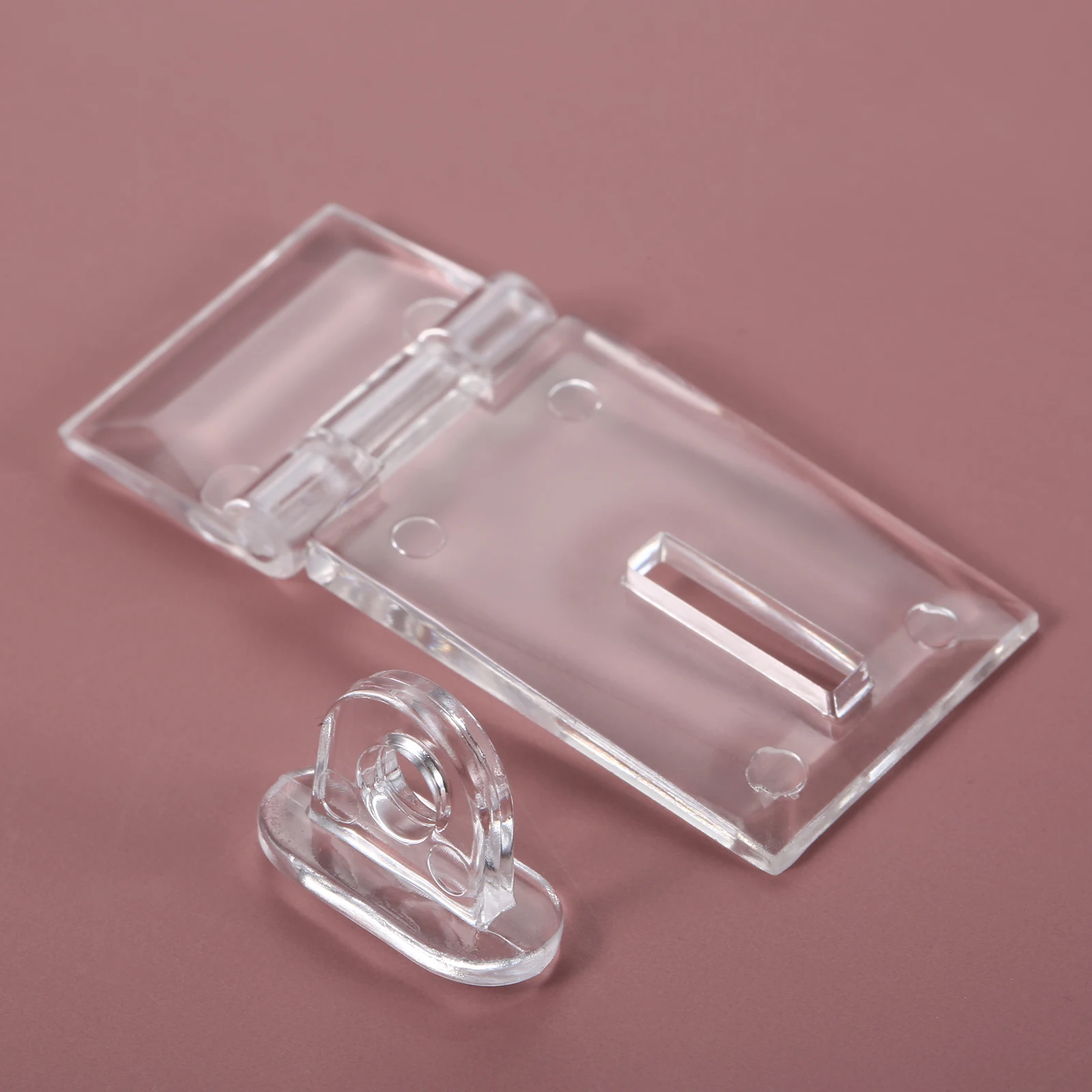 5 Set Acrylic Mini Hinge Hasp for Mini Doors Jewelry Box Plastic Hasp Buckle Box Clear Hinge Latch Lock Latch Buckles