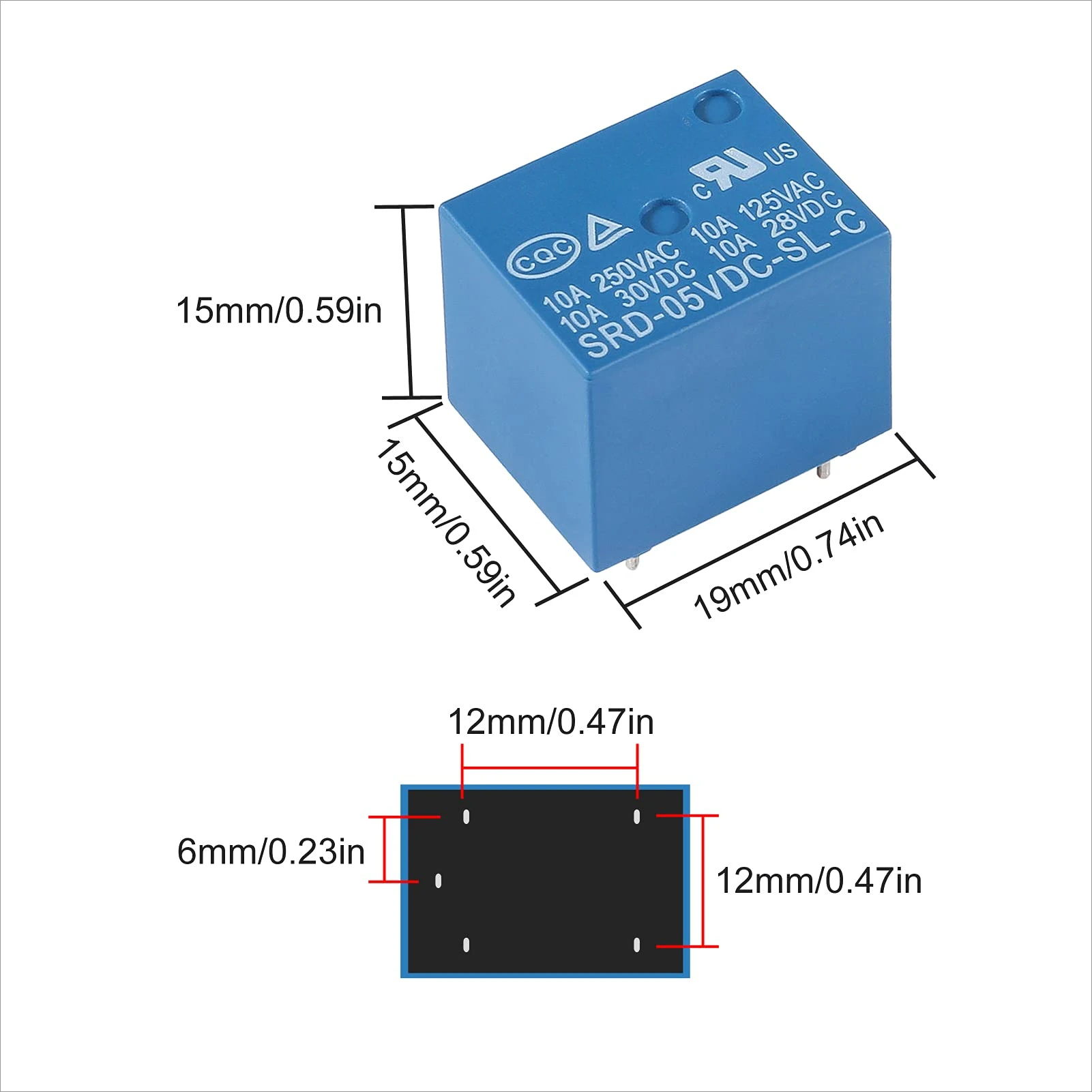 5Pcs SL-C series electromagnetic relay 5-pin 10A 5V/12V/24V coil voltage industrial electrical components