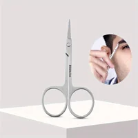 Curved Nose Hair Scissors Small Scissors for Beard Grooming, Eyelashes, Ear Hair Trimming Eyebrow Scissors - Professional Stainl 1