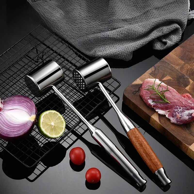 304 Stainless Steel Meat Hammer Loose Meat Tenderizer Household Steak Pork Chicken Breast Meat Loosening Hammer Kitchen Tools