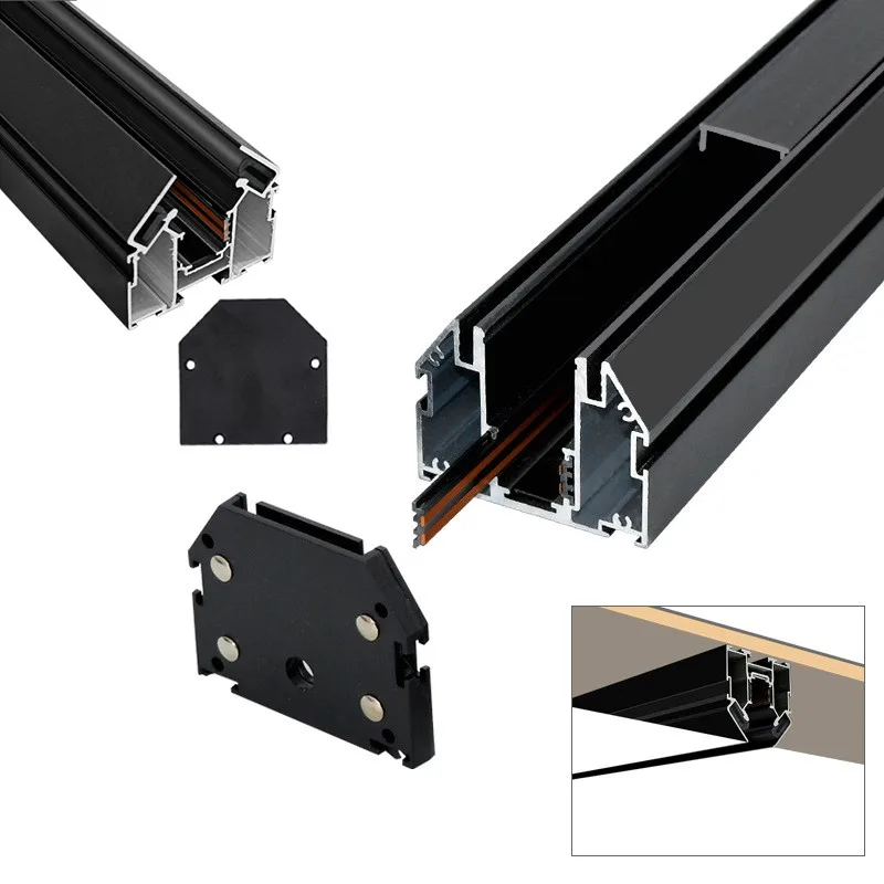 Modern Magnetic Track light system for Tension stretching ceiling soft film magnetic Rail Lamp concealed track lights livingroom 3