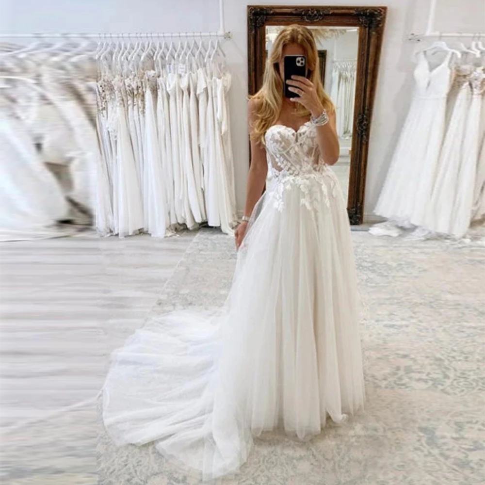 

Beautiful Backless Mermaid Off Shoulder Sleeveless Mop Wedding Dresses Beaded Lace Sweetheart Sexy Simple Bohemian Bridal Gown