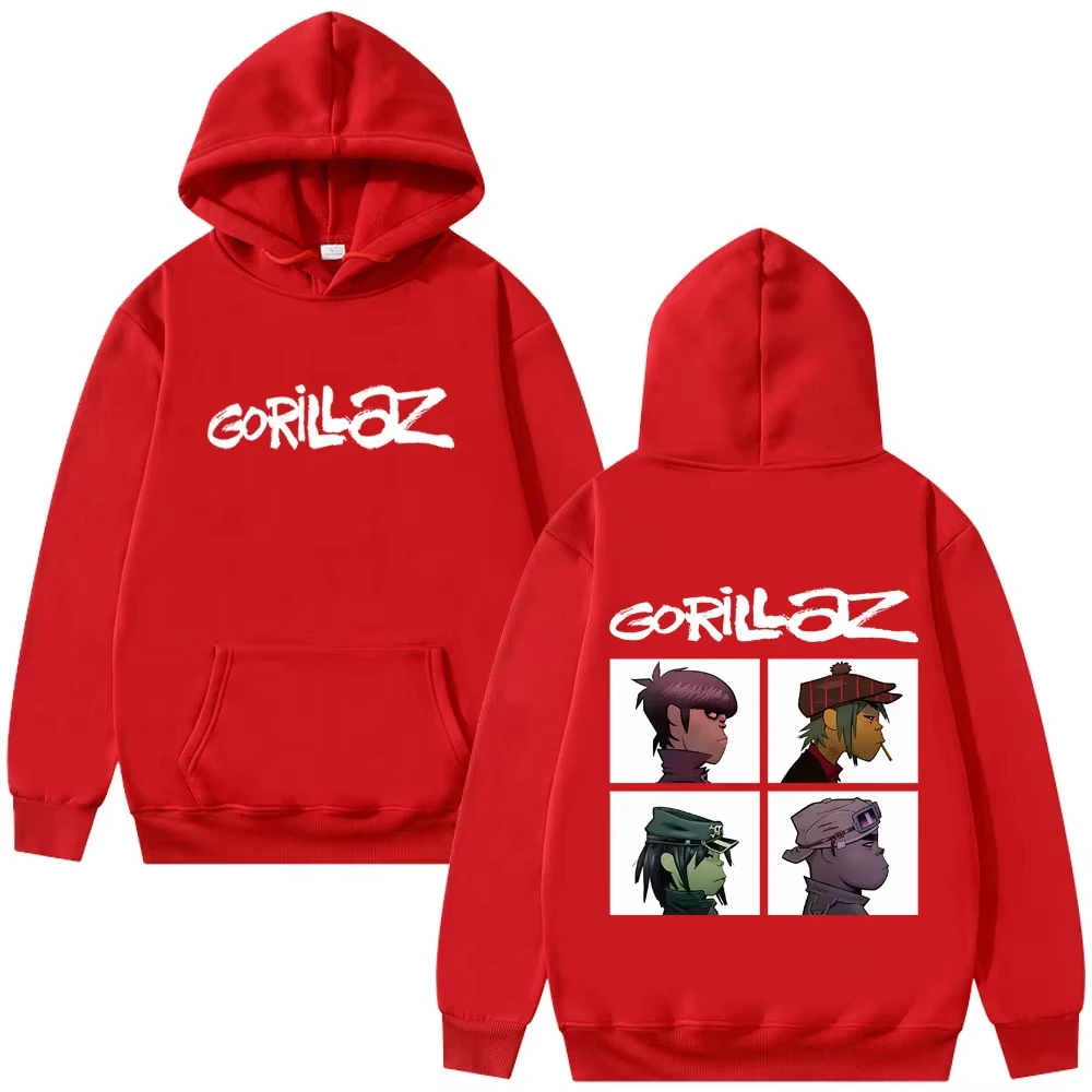 Das Modealbum der Gorillaz Rockband präsentiert Musterdrucke auf Herren-Hoodies, Sweatshirts, Hip-Hop-Alternative-Retro-Pullovern. – Detail 11