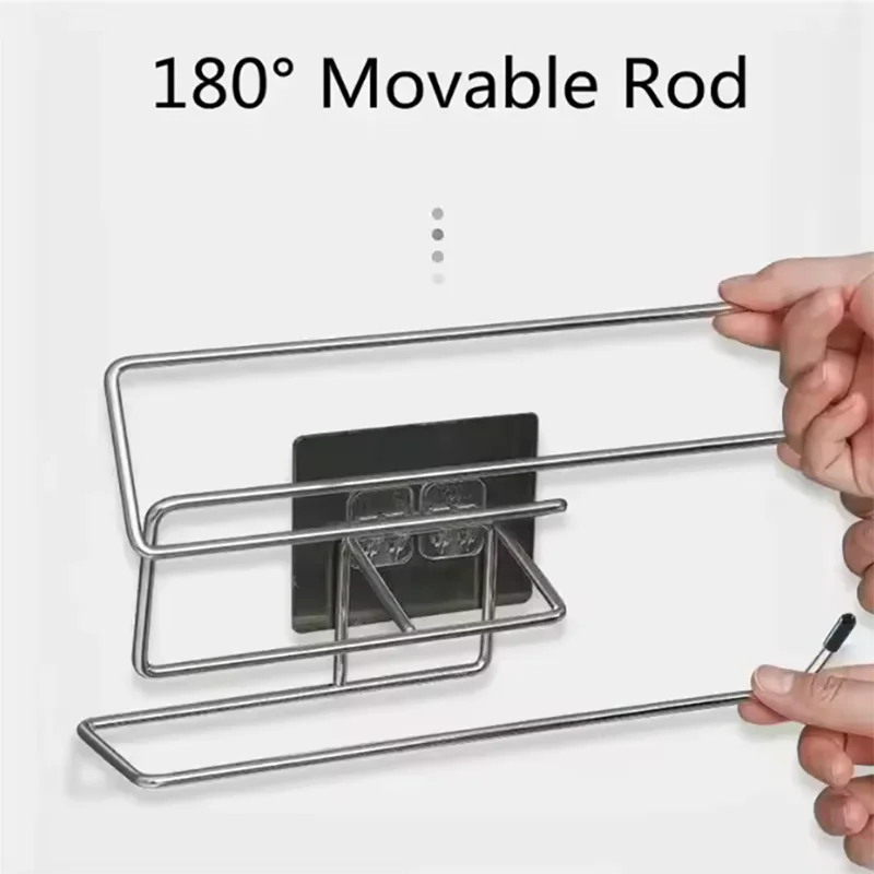 Kitchen paper towel stand glue toilet rack towel, hang tissue dispenser roll napkin cabinet storage accessories- 2 pieces