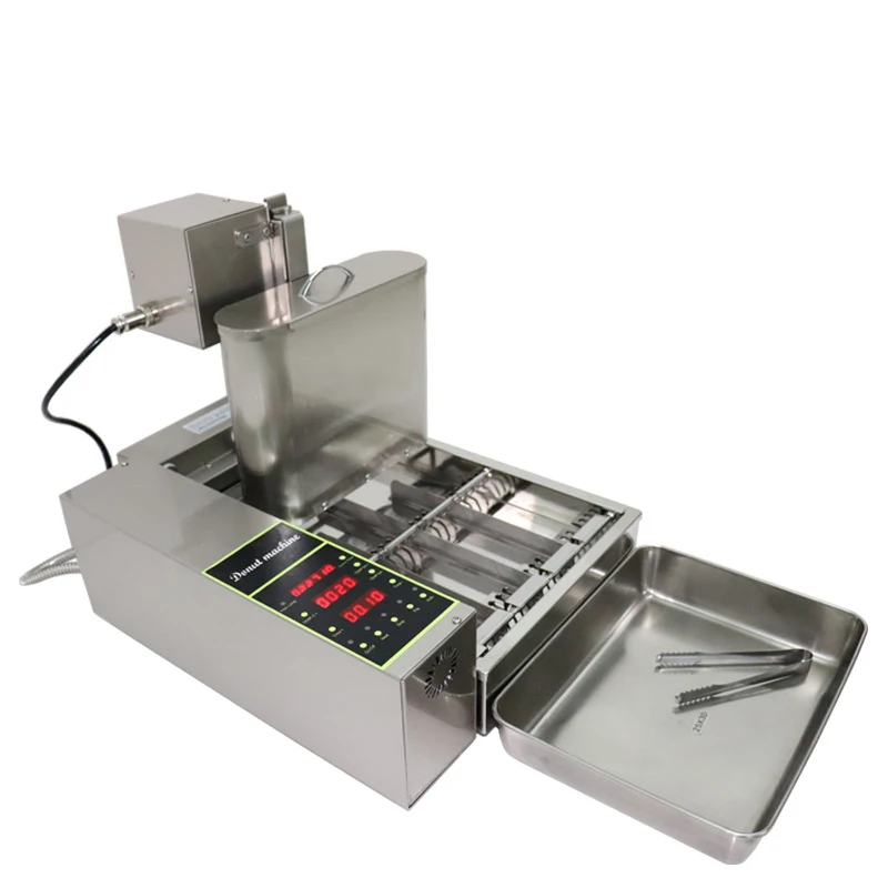 Doughnuts 2000W Computer Control Commercial Electric Heating 4-Row Automatic Donut Making Machine Auto Flip Doughnut Maker