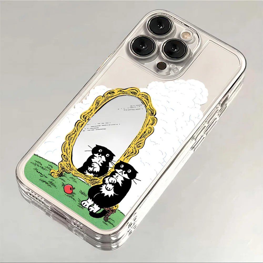 Charming Cartoon Black Cat Clear TPU Phone Case