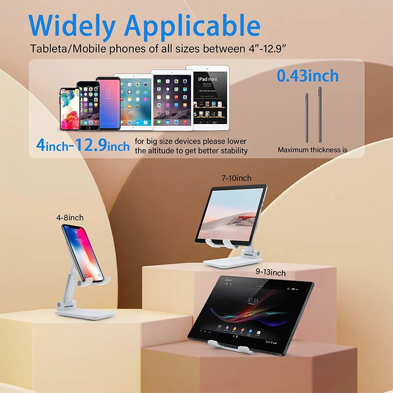 Adjustable Foldable Portable Desktop Stand with Angle and Height Customization