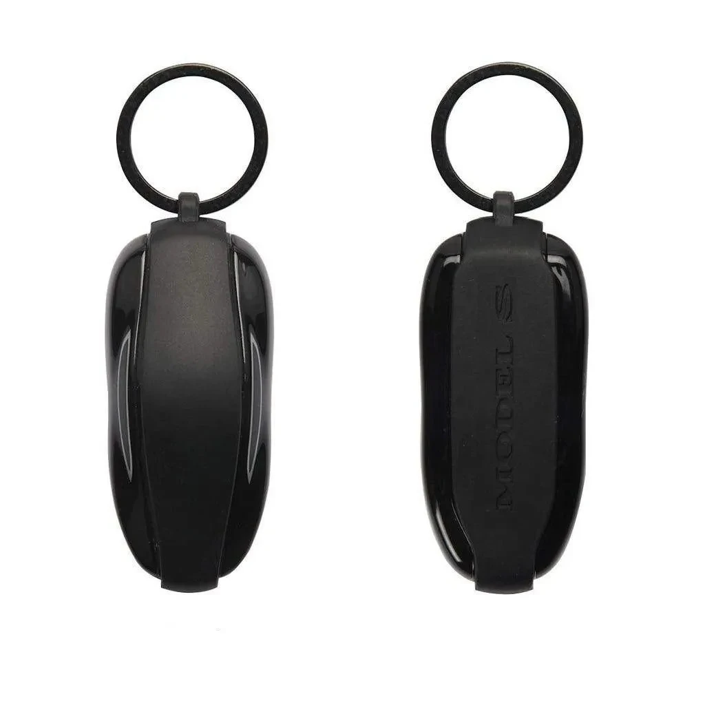 Car Key Fob Case Silicone Band With Metal Keychain For Tesla Model Y 3 X S Accessories Holder Full Coverage Half Wrapped Case