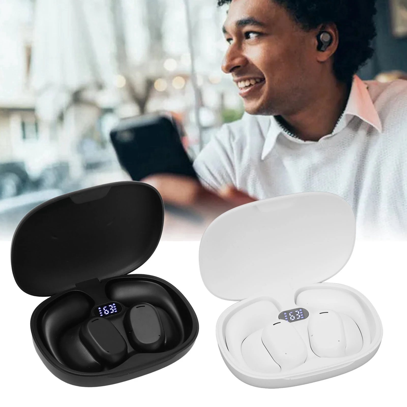 Wireless Translator Device Portable Stereo 74 Languages 70 Accents 4 Modes Translator Earbuds for Business Trip for Music