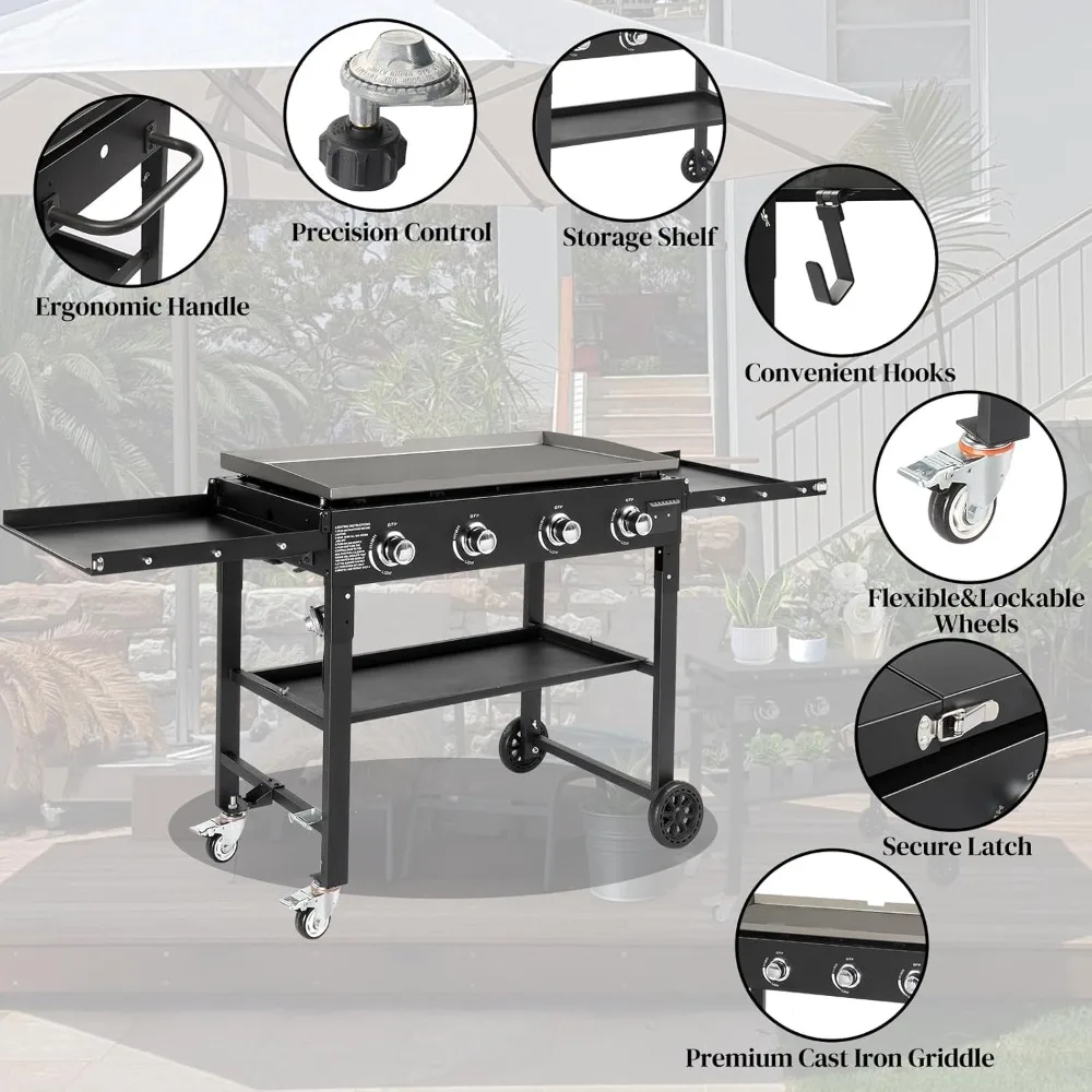 Flat Top Grill with 4 Burner 6