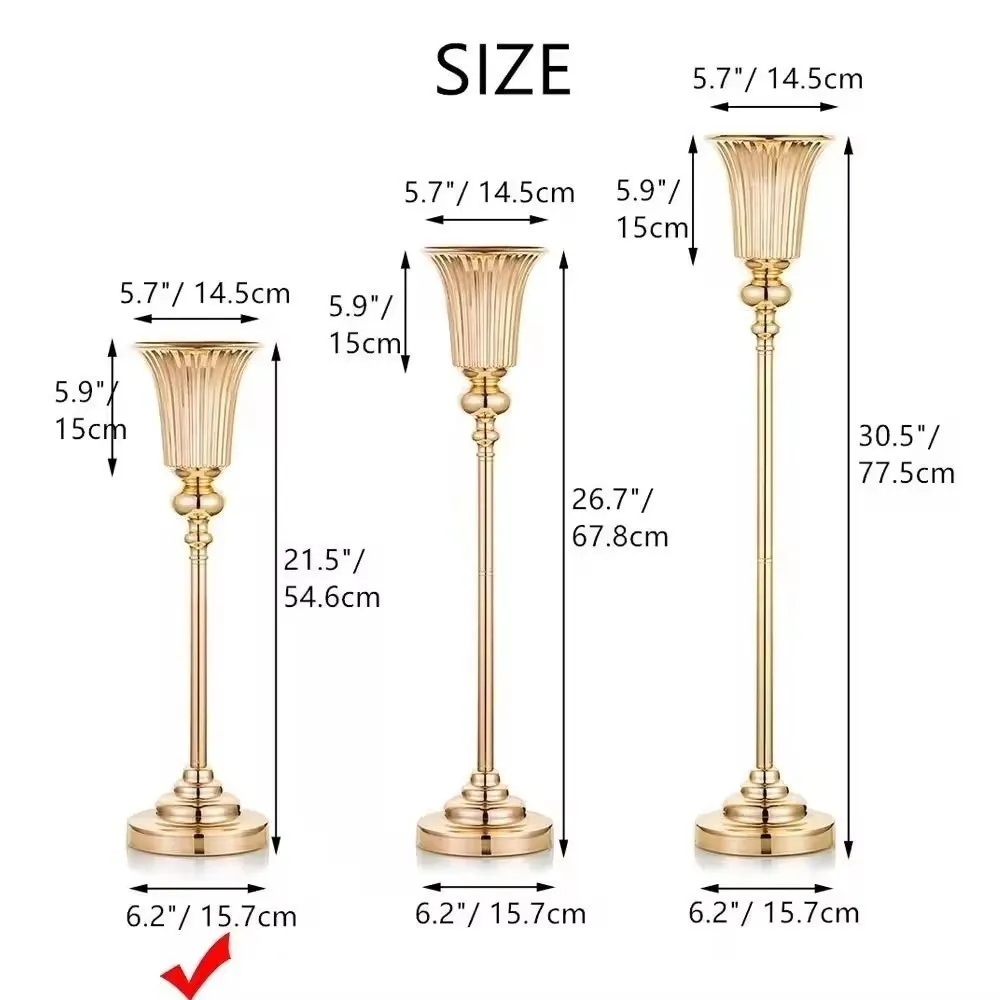 Golden Flower Vase front view