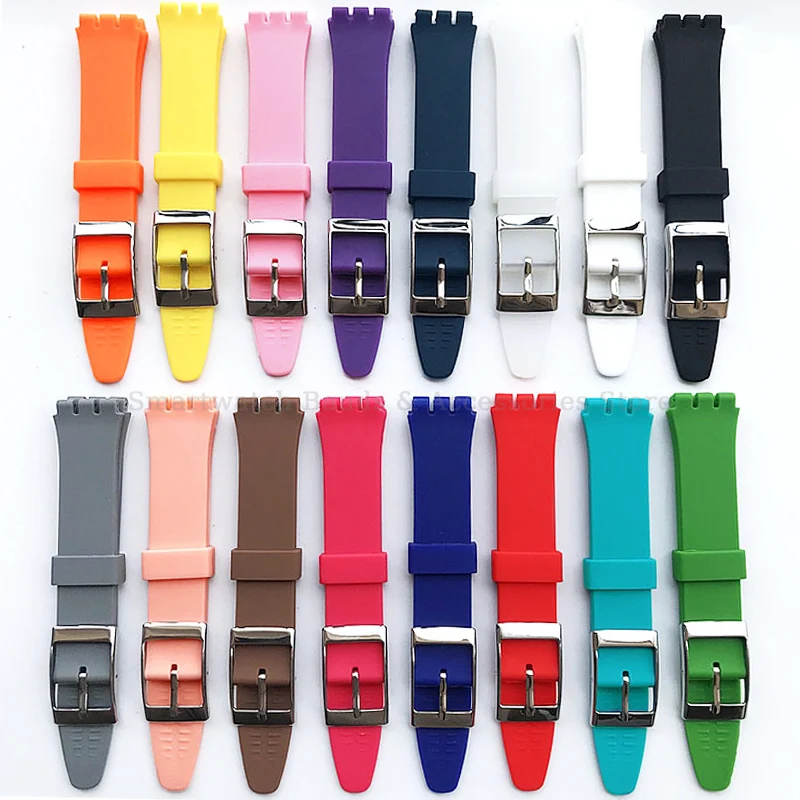 Silicone Waterproof Watch Strap with Silver Pin Buckle