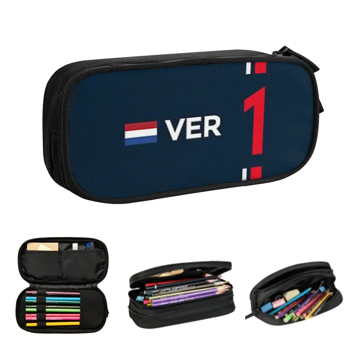 F1-#1 Verstappen Pencil Cases Large Capacity Pen Bags Pen Box Pencil Pouch For Boys Girls Students Stationery School