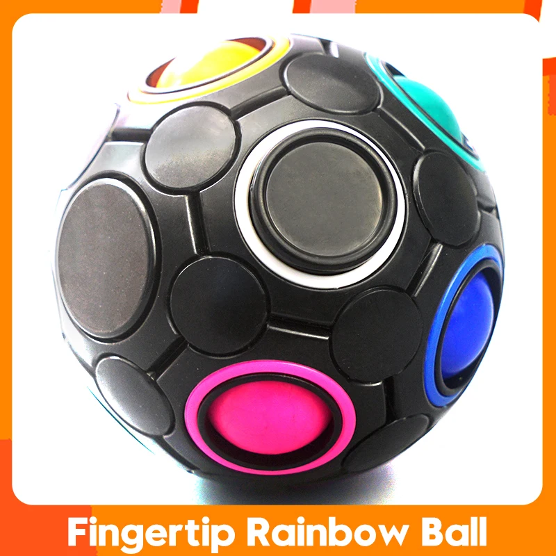

[ Fingertip Rainbow Ball ] Magic Ball Rotable Bearing Brain Finger Football Children's Puzzle Toy