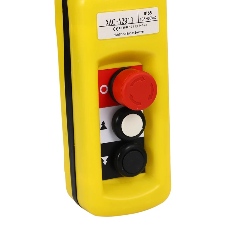 Lift Control Pendant XAC-A2913 Waterproof Handheld Pushbutton Switch With Electric Hoist Handle 2 Buttons With Two Speed And Em